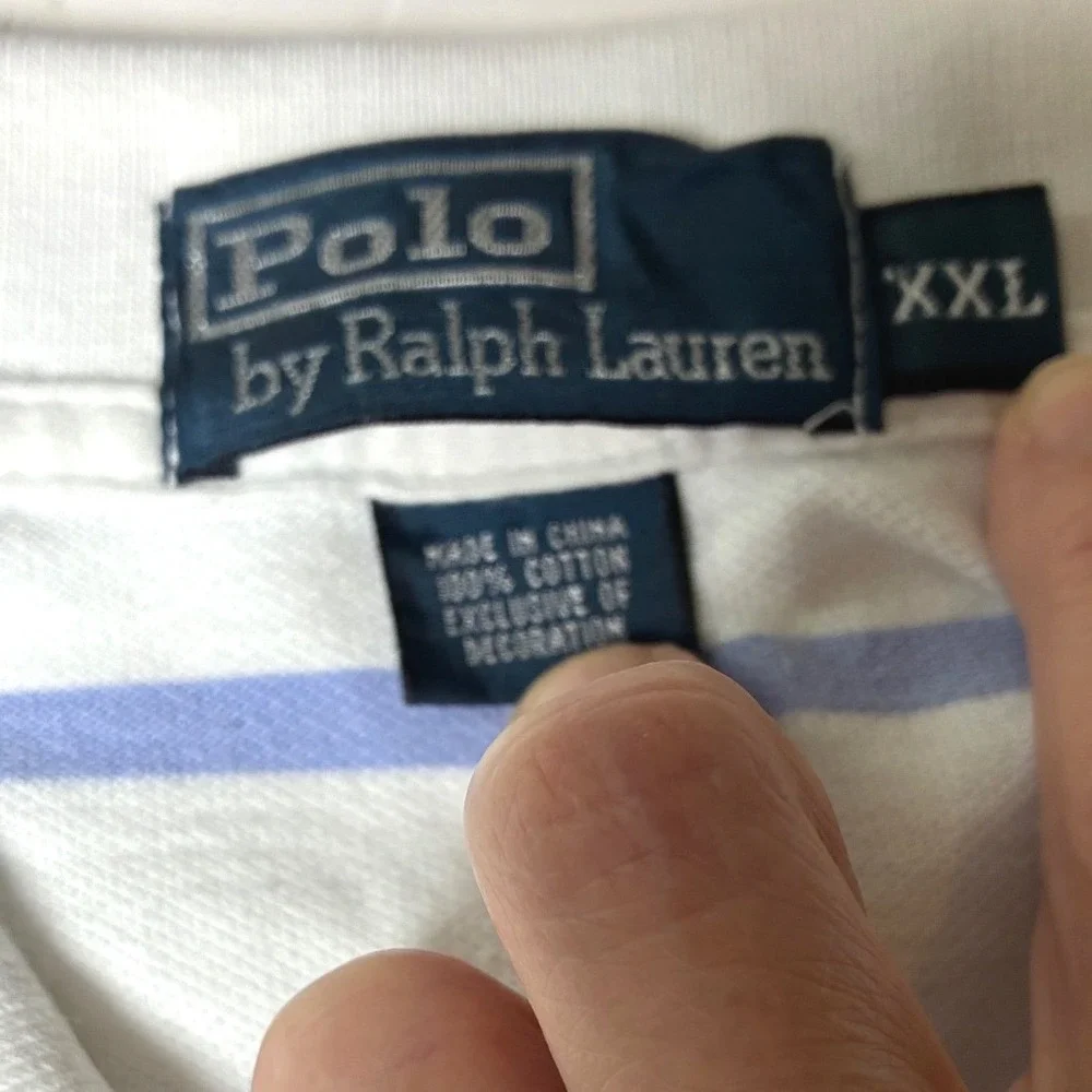 Polo Ralph Lauren Striped Cotton Pique Polo Shirt Orange Pony XXL Preppy